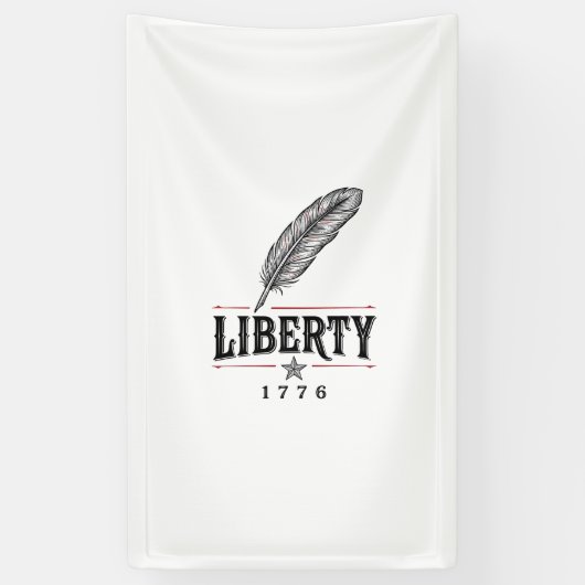 リバティ1776愛国フェザーベクトルデザイン1 横断幕 (縦)