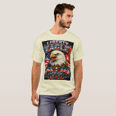 リバティ・イーグル - 勇ましい愛国的な7月4日のTシャツ Tシャツ (正面フル)