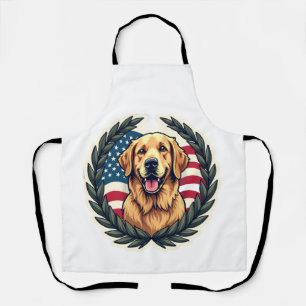 リバティ ゴールデンレトリバー ヴィンテージ 愛国Tシャツ 4 エプロン