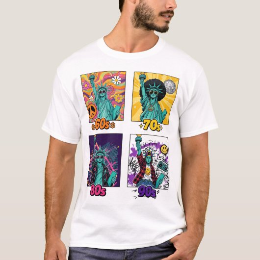 リバティ・スルー・ザ・デケイズ レトロTシャツ Tシャツ (正面)