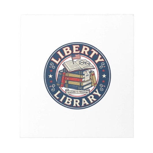 リバティ・ライブラリー 愛国心 愛国主義者向けの図書館 読書 ノートパッド (正面)