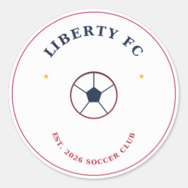 リバティFCサッカーボールステッカー | アメリカ合衆国サッカー ファン ラウンドシール