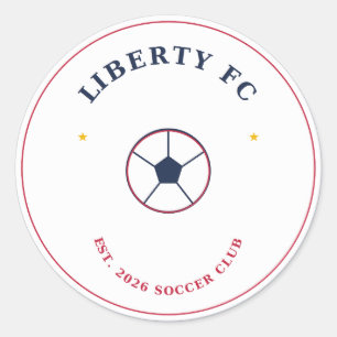 リバティFCサッカーボールステッカー アメリカ合衆国サッカー ファン ラウンドシール