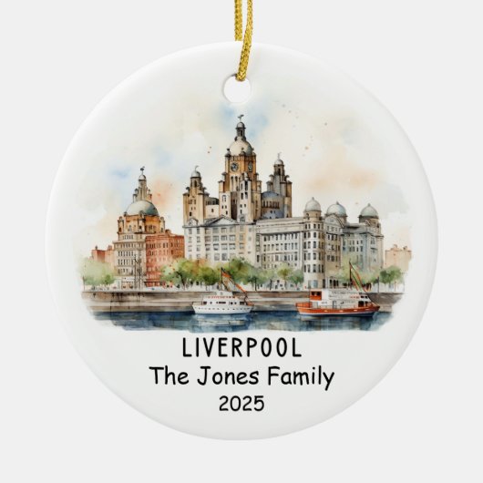 リバパーソナライズされたプールオーナメント(イギリス) セラミックオーナメント (正面)