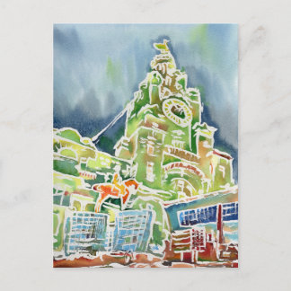 リバプールの水彩画 ポストカード