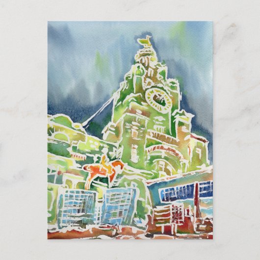 リバプールの水彩画 ポストカード (正面)