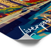 リバプールイングランドヴィンテージ旅行 ポスター (角)