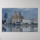 リバプールスカイライン反射 ポスター (正面)