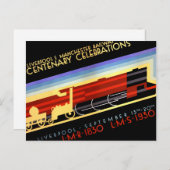 リバプールマンチェスター鉄道ヴィンテージポスター ポストカード (正面/裏面)