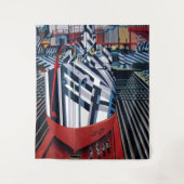 リバプール抽象芸術アートのドライアックの砲撃船 タペストリー (正面)