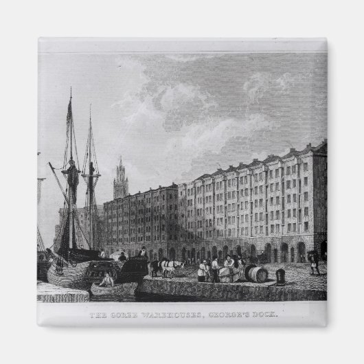 リバプール、ジョージ波止場の御倉 マグネット (正面)