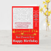 リバプール·フットボール·バースデー·カード カード (黄色い花)