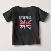 リバプールUK国旗のイギリス土産 ベビーTシャツ (正面)