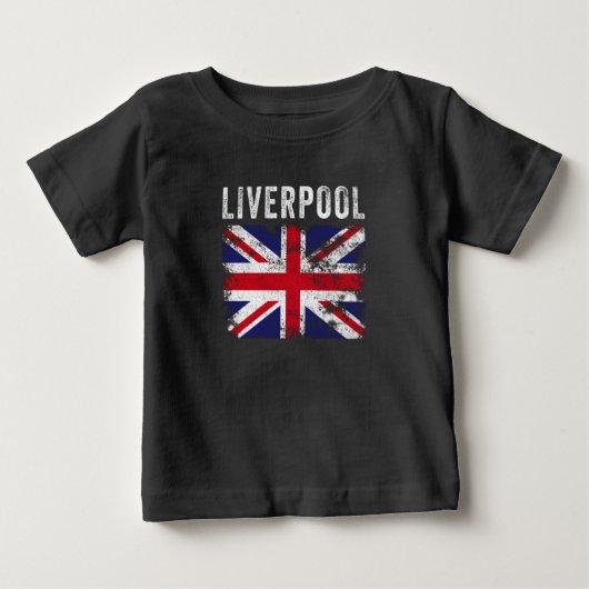 リバプールUK国旗のイギリス土産 ベビーTシャツ (正面)