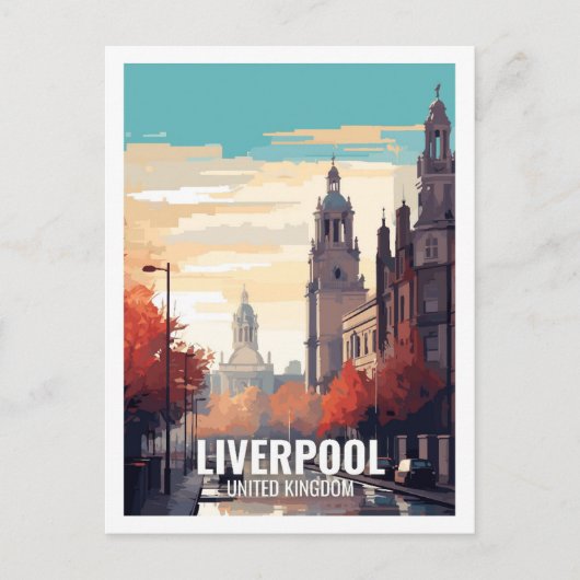 リバプー統一されたル王国の有名な旅行の場所 ポストカード (正面)