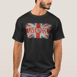 リバプー統一されたル王国イギリス国旗ヴィンテージスーフ Tシャツ