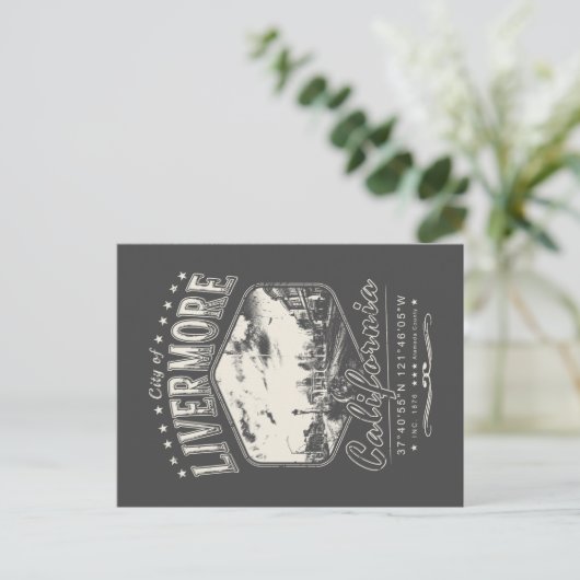 リバモアの街 – アラメダカリフォルニアヴィンテージ ポストカード (スタンド正面)