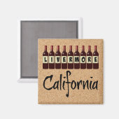 リバモアカリフォルニアレッドワインボトルテイスティングおもしろい マグネット (正面/裏面)