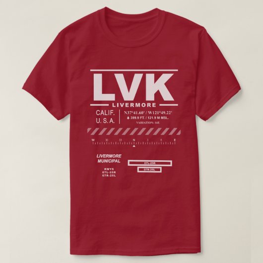 リバモア市立空港LVK Tシャツ (デザイン正面)