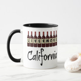 リバモア·カリフォルニア·レッド·ワイン·ボトルの試飲おもしろい マグカップ