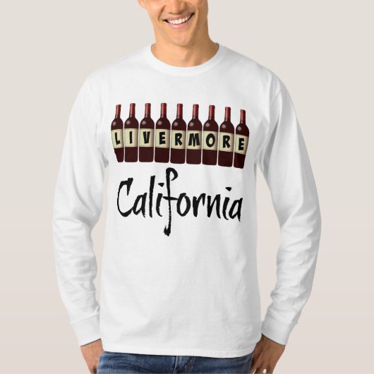 リバモア カリフォルニア 赤ワイン ボトル 試飲 楽しい Tシャツ (正面)