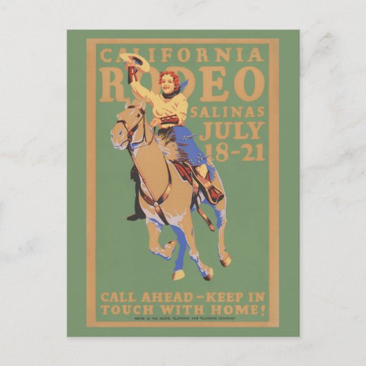 リバモア・ロデオUSAヴィンテージ・ポスター1933 ポストカード (正面)