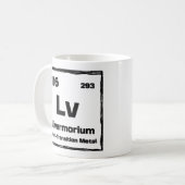 リバモリウム (Lv) - 元素の周期表 コーヒーマグカップ (正面左)