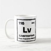 リバモリウム (Lv) - 元素の周期表 コーヒーマグカップ (左)