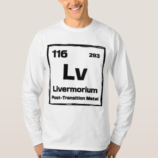 リバモリウム (Lv) - 元素周期表 Tシャツ (正面)