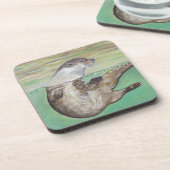 リバーよくはしゃぐ・オッター絵画ズ コースター (左側)