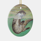 リバーよくはしゃぐ・オッター絵画ズ セラミックオーナメント (右)