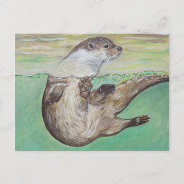 リバーよくはしゃぐ・オッター絵画ズ ポストカード