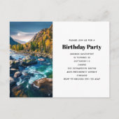 リバーアンドマウンテンズシーニックフォト誕生日 インビテーションポストカード (正面)