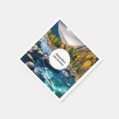 リバーアンドマウンテンズシーニックフォト誕生日 スタンダードカクテルナプキン (角)
