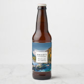 リバーアンドマウンテンズシーニックフォト誕生日 ビールラベル (正面)