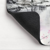 リバーインクの上に咲く絵画桜 マウスパッド (コーナー)