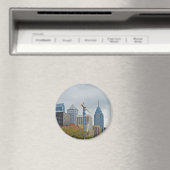 リバーウォークからのフィラデルフィアのスカイライン マグネット (インサイチュ (食洗機))