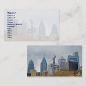 リバーウォークからのフィラデルフィアのスカイライン 名刺 (正面/裏面)