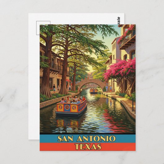 リバーウォークサンアントニオテキサス州トラベル ポストカード (正面/裏面)