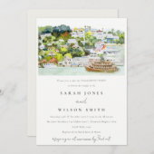 リバーエレガントクルーズカントリーランドスケープ婚約 招待状 (正面/裏面)