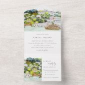 リバーエレガントクルーズカントリーランドスケープ結婚ズ オールインワン招待状 (内側)