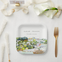 リバーエレガントクルーズカントリーランドスケープ結婚ズ ペーパープレート