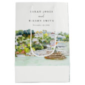 リバーエレガントクルーズカントリーランドスケープ結婚ズ ミディアムペーパーバッグ (裏面)