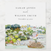 リバーエレガントクルーズカントリーランドスケープ結婚ズ ワインラベル (シングルラベル)