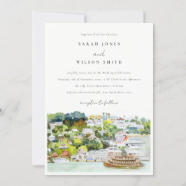 リバーエレガントクルーズカントリーランドスケープ結婚ズ 招待状