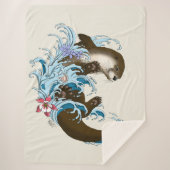 リバーオッターウォーターかわいい シェルパブランケット (正面)