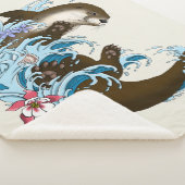 リバーオッターウォーターかわいい シェルパブランケット (3/4)