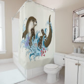 リバーオッターウォーターかわいい シャワーカーテン (インサイチュ)