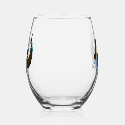 リバーオッターウォーターかわいい ステムなしワイングラス (左)