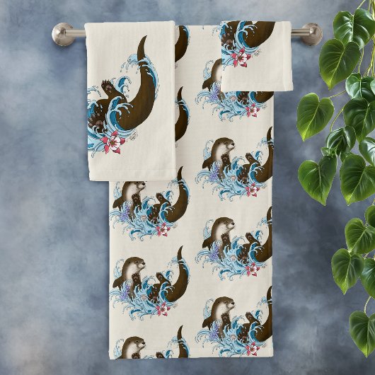 リバーオッターウォーターかわいい バスタオルセット